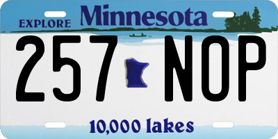 MN license plate 257NOP