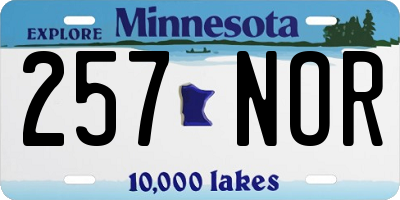 MN license plate 257NOR
