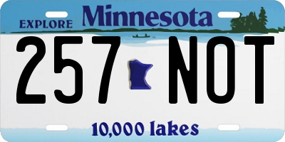 MN license plate 257NOT