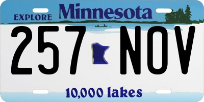 MN license plate 257NOV