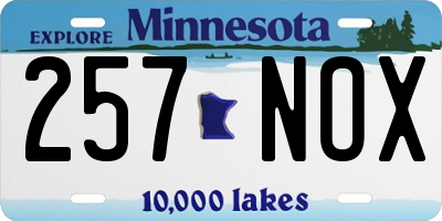 MN license plate 257NOX