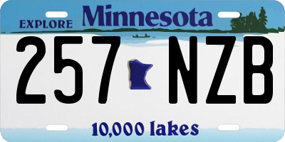 MN license plate 257NZB
