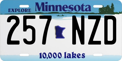 MN license plate 257NZD