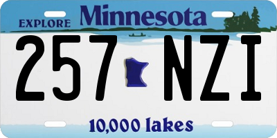 MN license plate 257NZI
