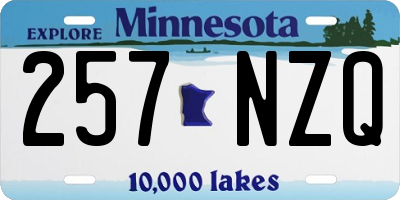 MN license plate 257NZQ