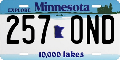 MN license plate 257OND