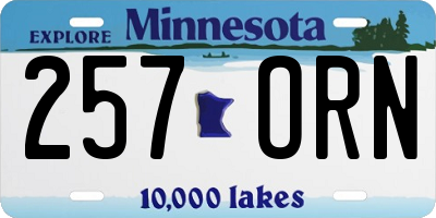 MN license plate 257ORN
