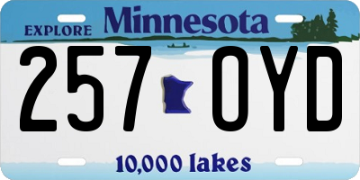 MN license plate 257OYD