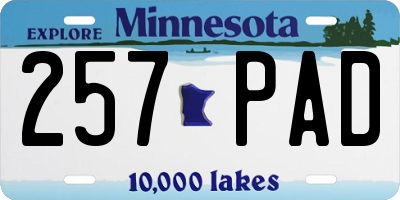 MN license plate 257PAD