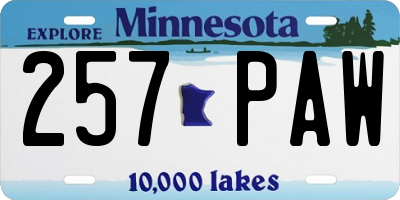 MN license plate 257PAW