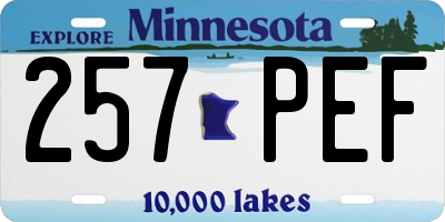 MN license plate 257PEF