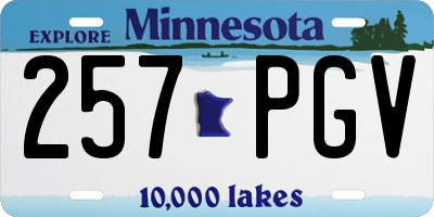 MN license plate 257PGV
