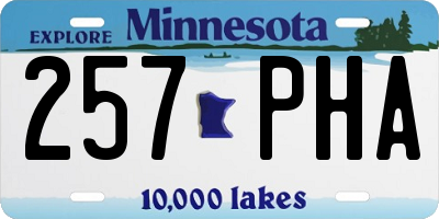 MN license plate 257PHA