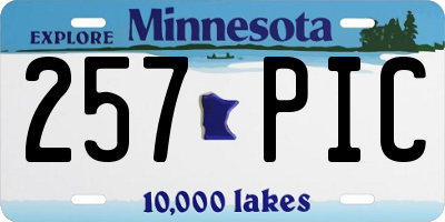 MN license plate 257PIC