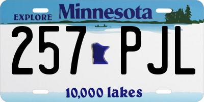 MN license plate 257PJL