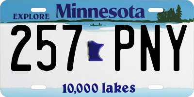 MN license plate 257PNY