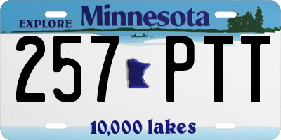 MN license plate 257PTT