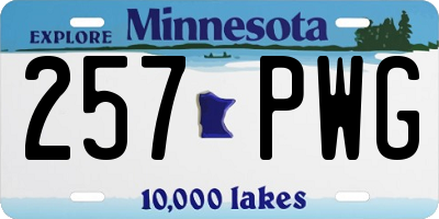 MN license plate 257PWG