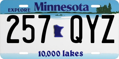 MN license plate 257QYZ