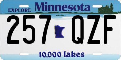MN license plate 257QZF