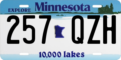 MN license plate 257QZH
