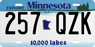 MN license plate 257QZK