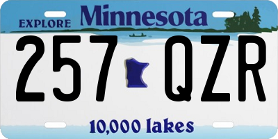 MN license plate 257QZR