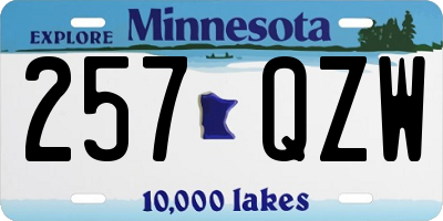 MN license plate 257QZW