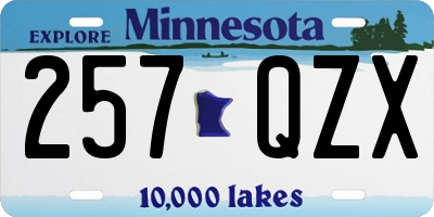 MN license plate 257QZX