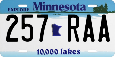 MN license plate 257RAA