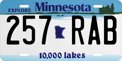 MN license plate 257RAB