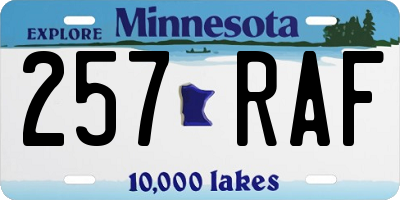 MN license plate 257RAF