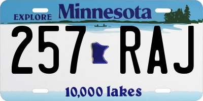 MN license plate 257RAJ