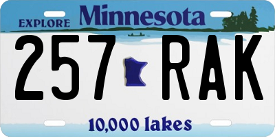 MN license plate 257RAK