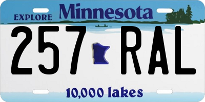 MN license plate 257RAL