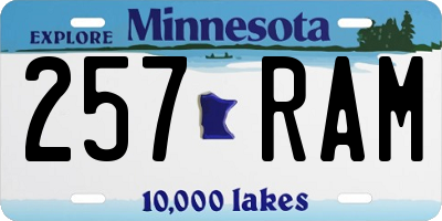 MN license plate 257RAM