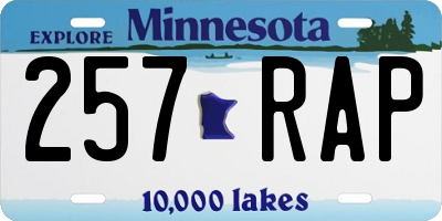 MN license plate 257RAP
