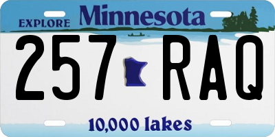 MN license plate 257RAQ