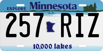 MN license plate 257RIZ