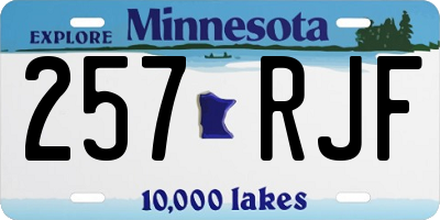 MN license plate 257RJF