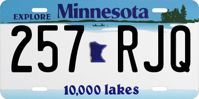 MN license plate 257RJQ