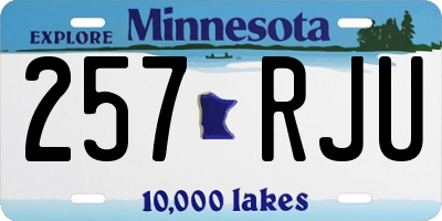 MN license plate 257RJU