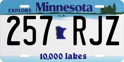 MN license plate 257RJZ
