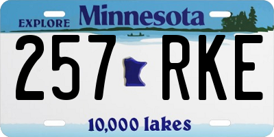 MN license plate 257RKE
