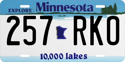 MN license plate 257RKO