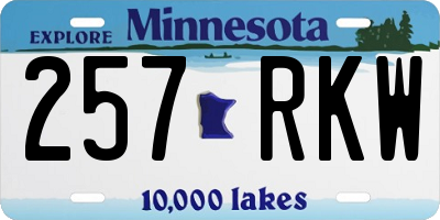 MN license plate 257RKW