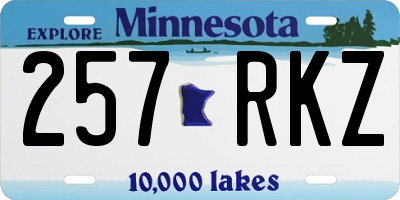 MN license plate 257RKZ