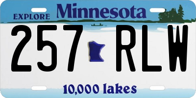 MN license plate 257RLW