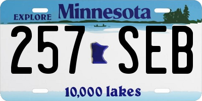 MN license plate 257SEB
