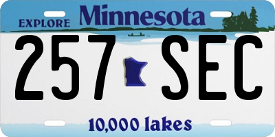 MN license plate 257SEC